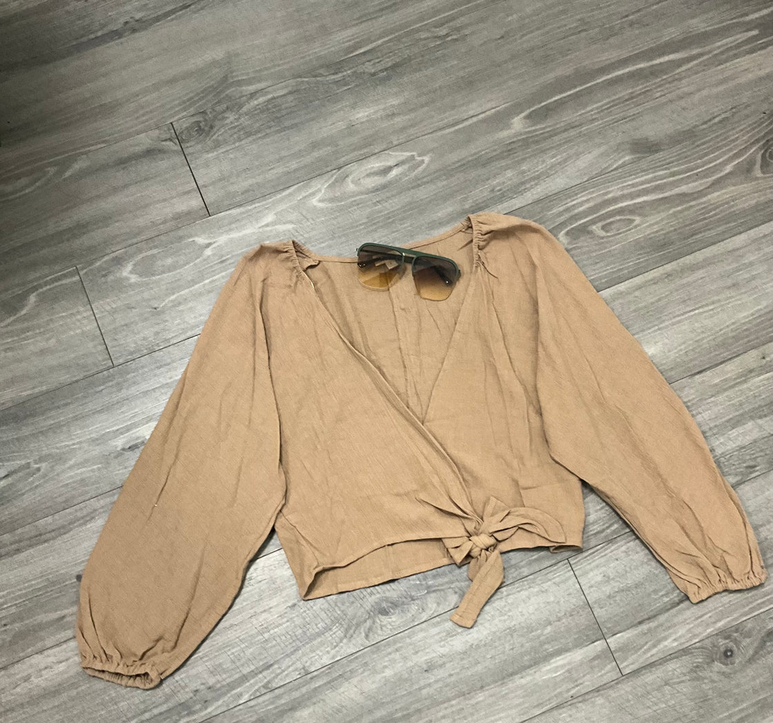 Nude Deep V Blouse