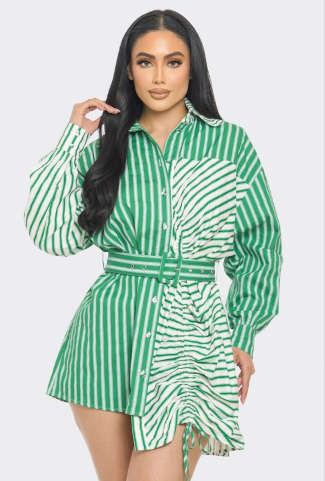 Green Striped Dress